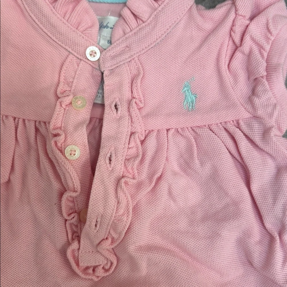 Ralph Lauren Baby Girl Romper Onesie Pink Sz 6M